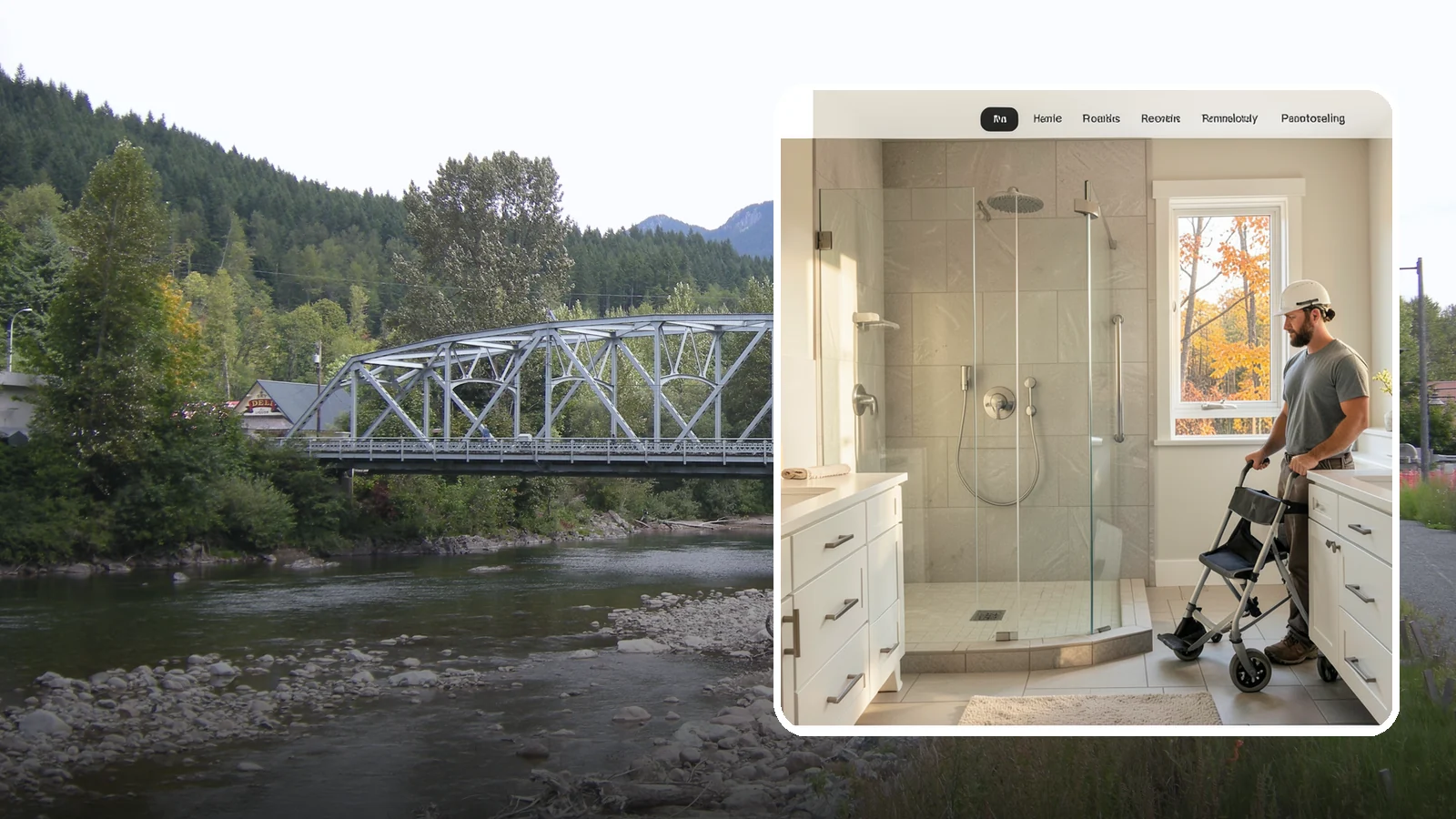 Roll-In Shower Installation in Skykomish, King County, WA - We build curbless roll-in showers that let a wheelchair or walker enter without a single step.