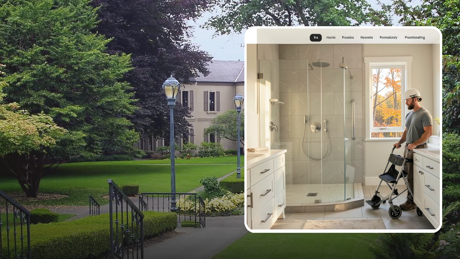 Roll-In Shower Installation in Woodinville, King County, WA - We build curbless roll-in showers that let a wheelchair or walker enter without a single step.