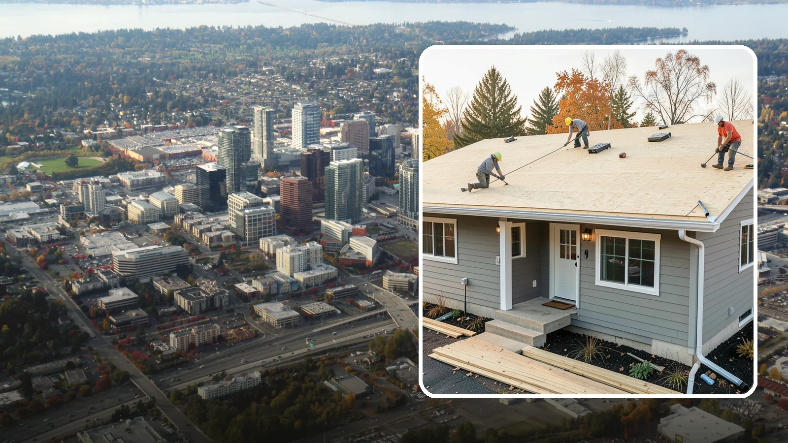 Roof Decking Installation in Bellevue, King County, WA - New roof decking that gives your roofing a solid, moisture-resistant base built to code.