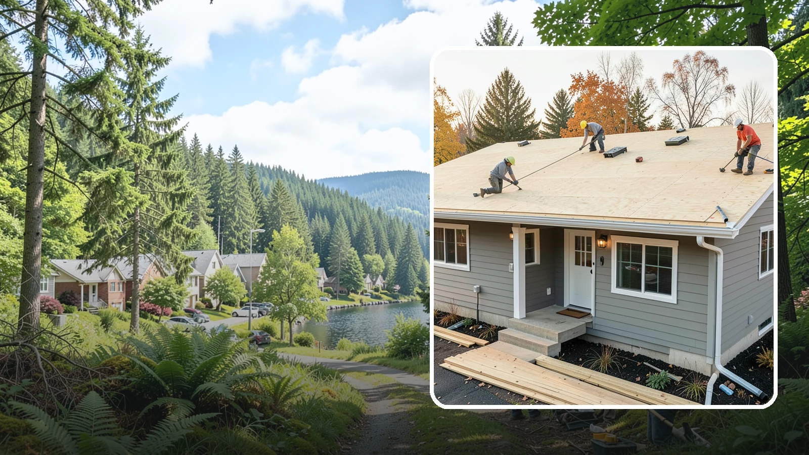 Roof Decking Installation in Lake Forest Park, King County, WA - New roof decking that gives your roofing a solid, moisture-resistant base built to code.
