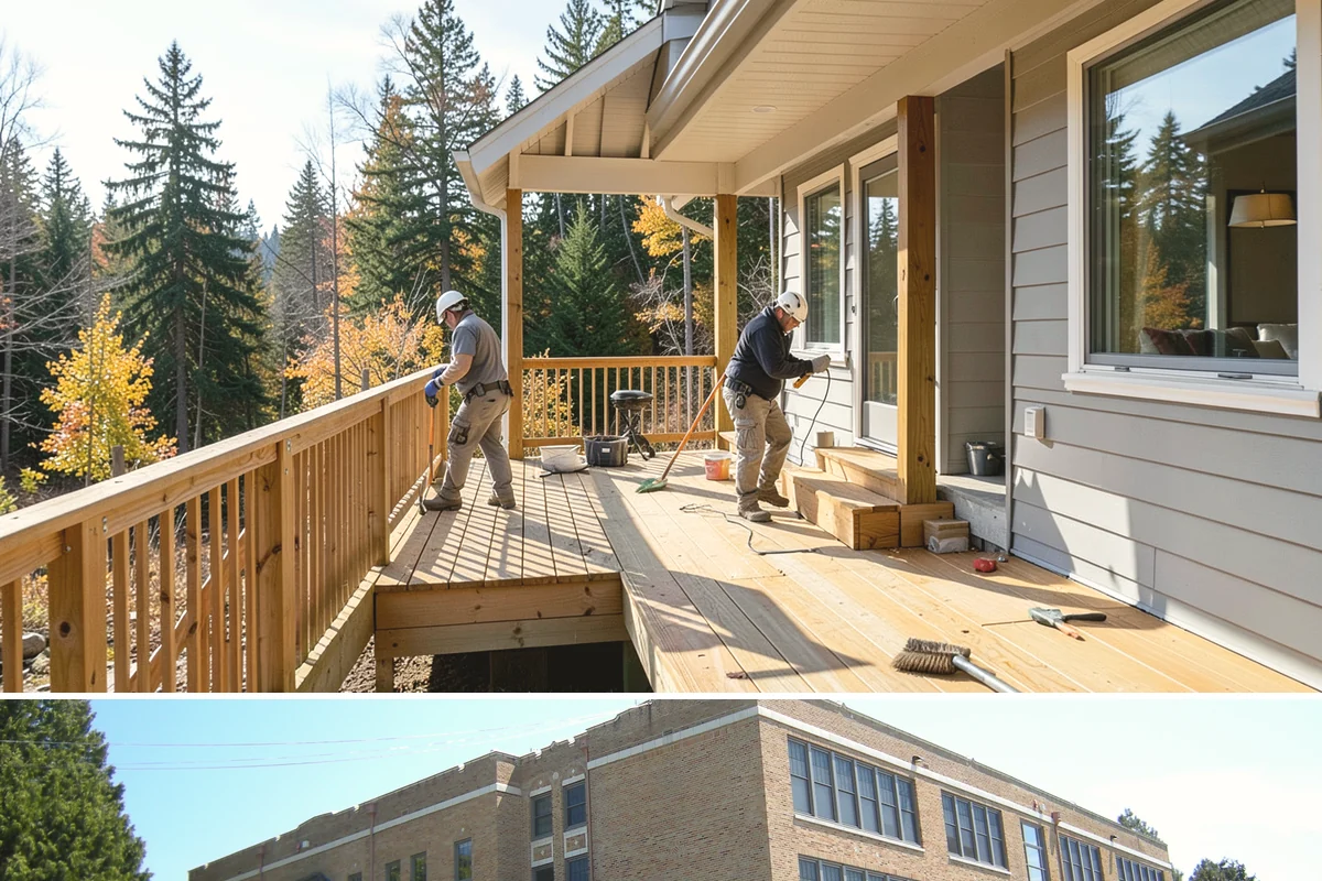 Roof Decking Installation in Maple Valley, King County, WA - Dry conditions are important so exposed decking stays protected before the roofing goes on.