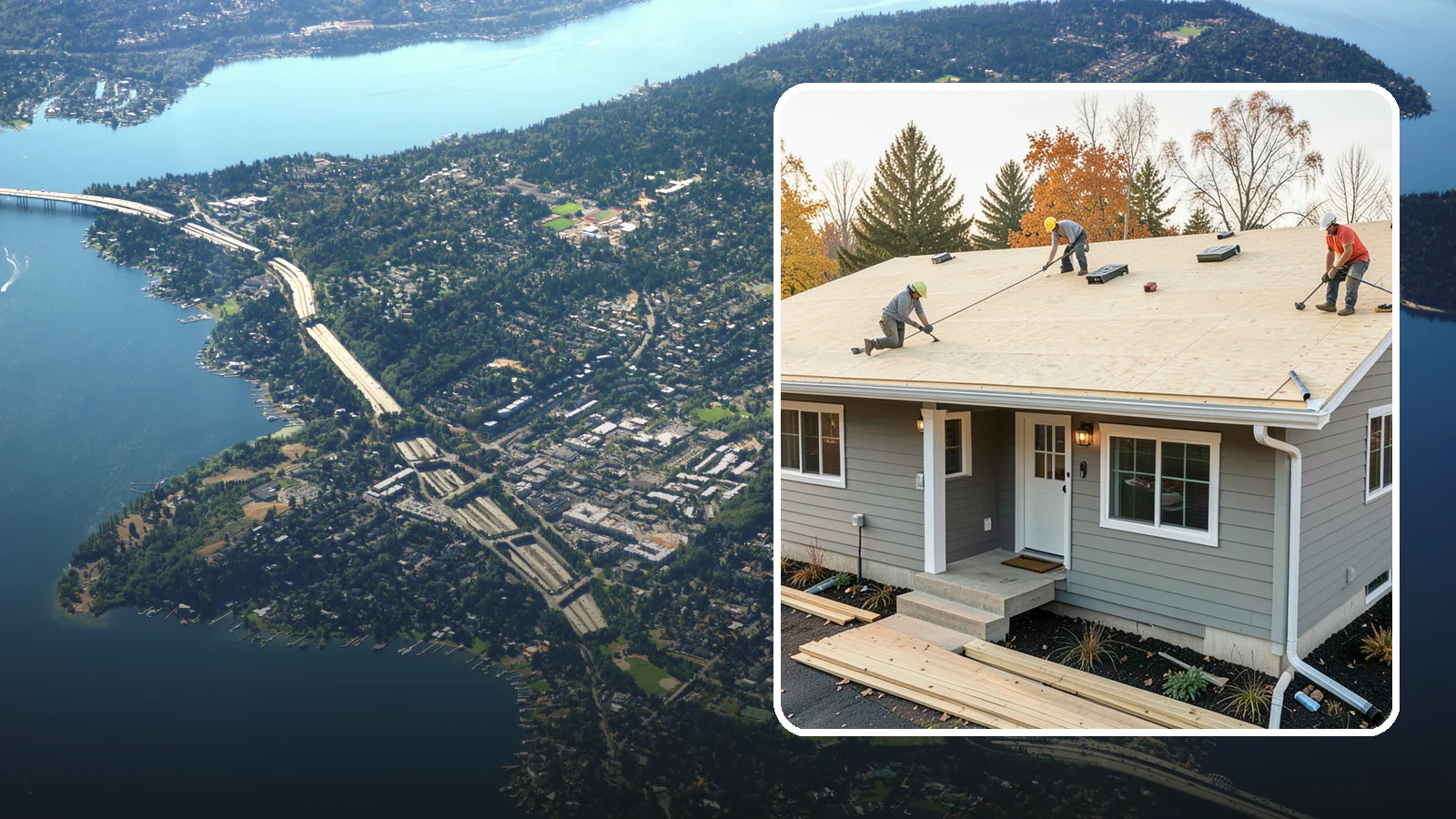 Roof Decking Installation in Mercer Island, King County, WA - New roof decking that gives your roofing a solid, moisture-resistant base built to code.