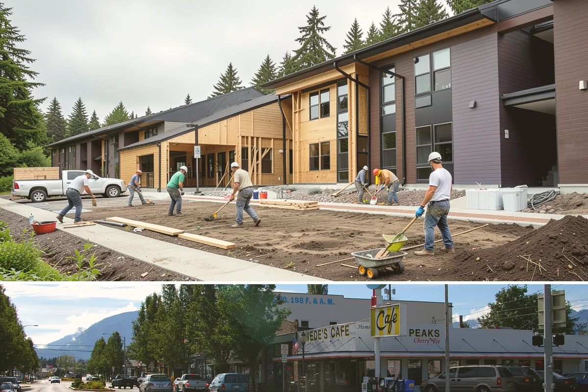 Roof Decking Installation in North Bend, King County, WA - Dry conditions are important so exposed decking stays protected before the roofing goes on.