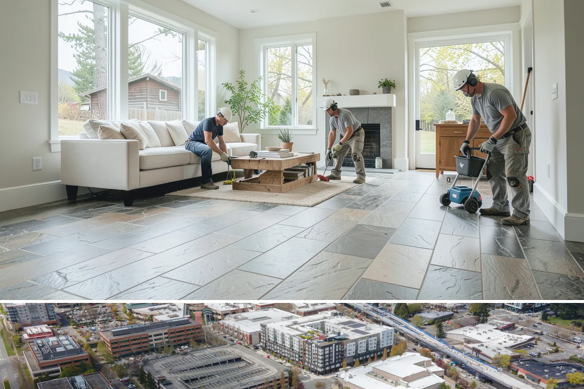 Roof Decking Installation in Redmond, King County, WA - Dry conditions are important so exposed decking stays protected before the roofing goes on.