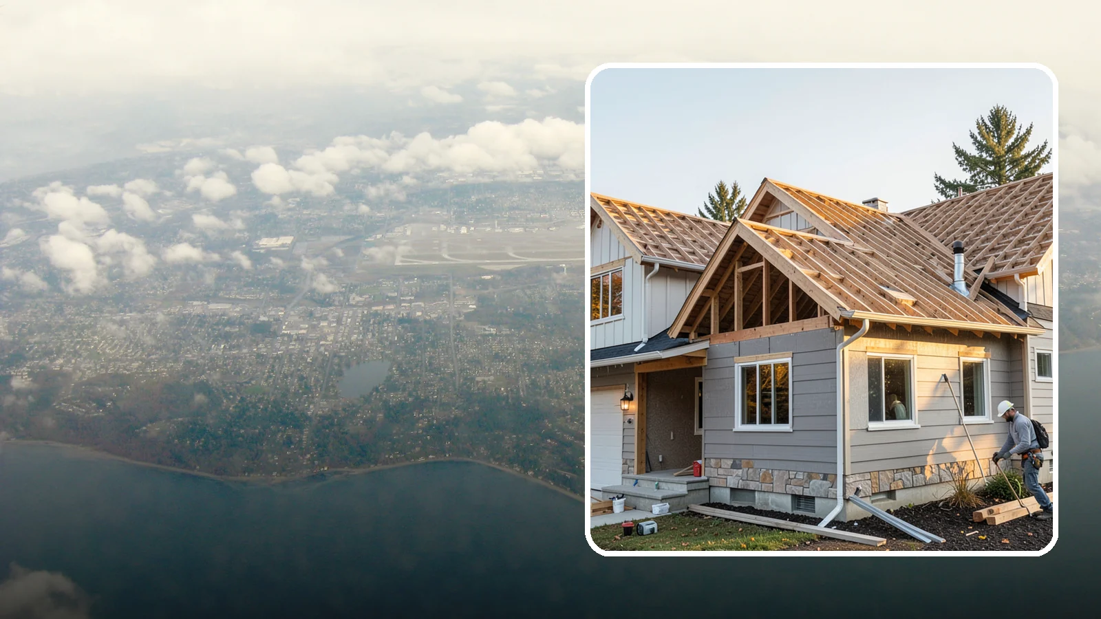 Roof Framing in Burien, King County, WA - Structural roof framing engineered to carry Northwest rain, wind, and snow loads on new builds and additions.
