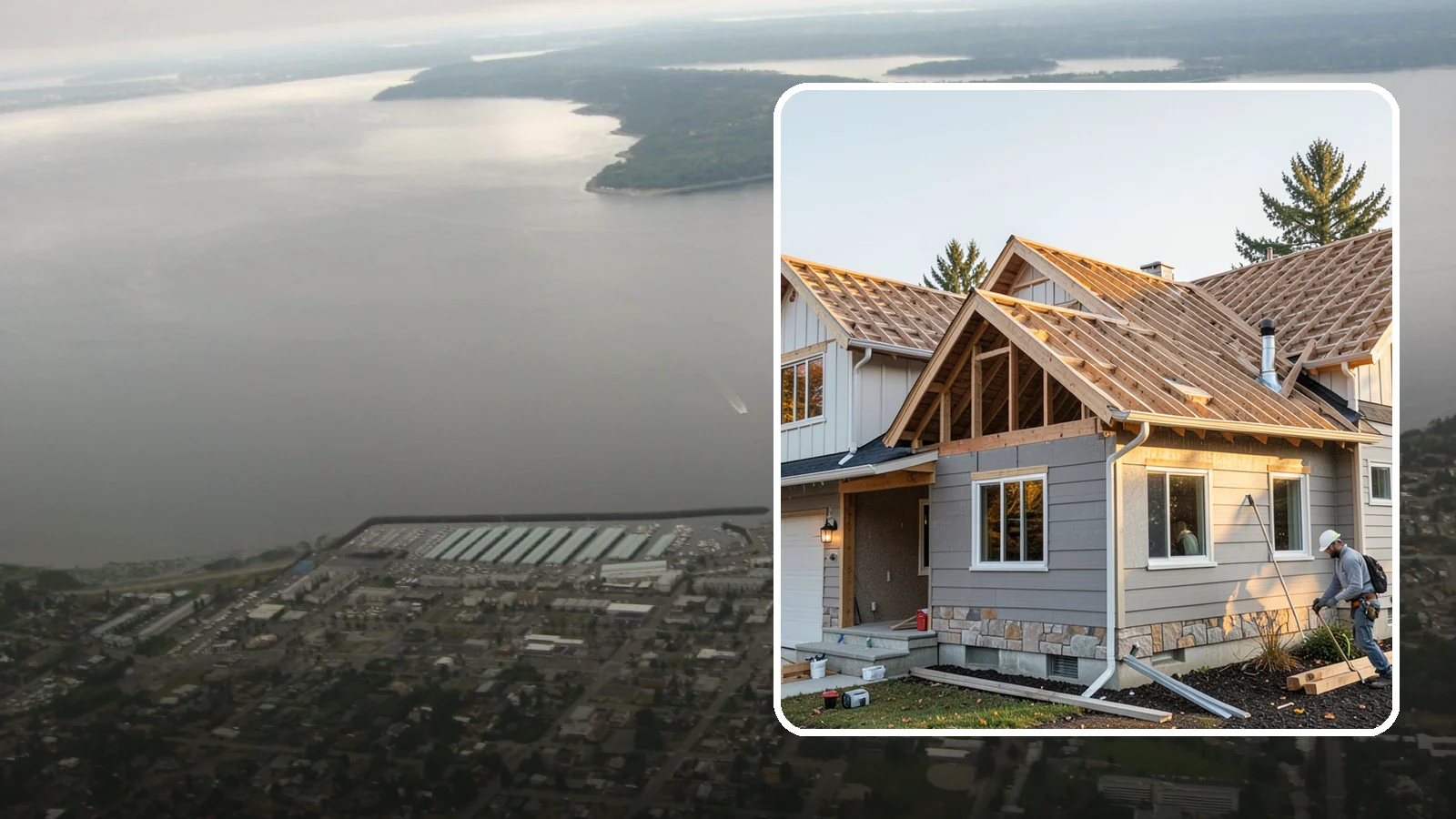 Roof Framing in Des Moines, King County, WA - Structural roof framing engineered to carry Northwest rain, wind, and snow loads on new builds and additions.