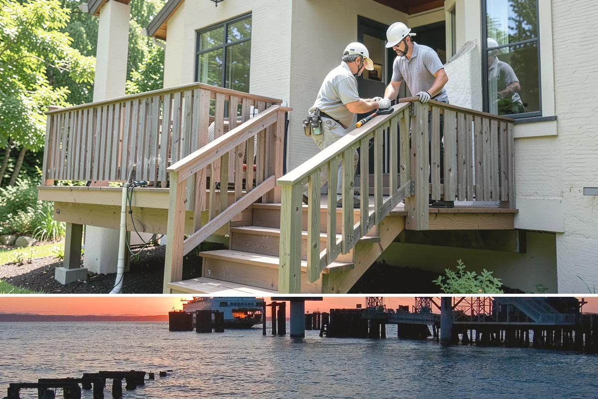 Roof Framing in Edmonds, Snohomish County, WA - Framing in drier weather keeps lumber protected and the schedule moving toward a dried-in roof.
