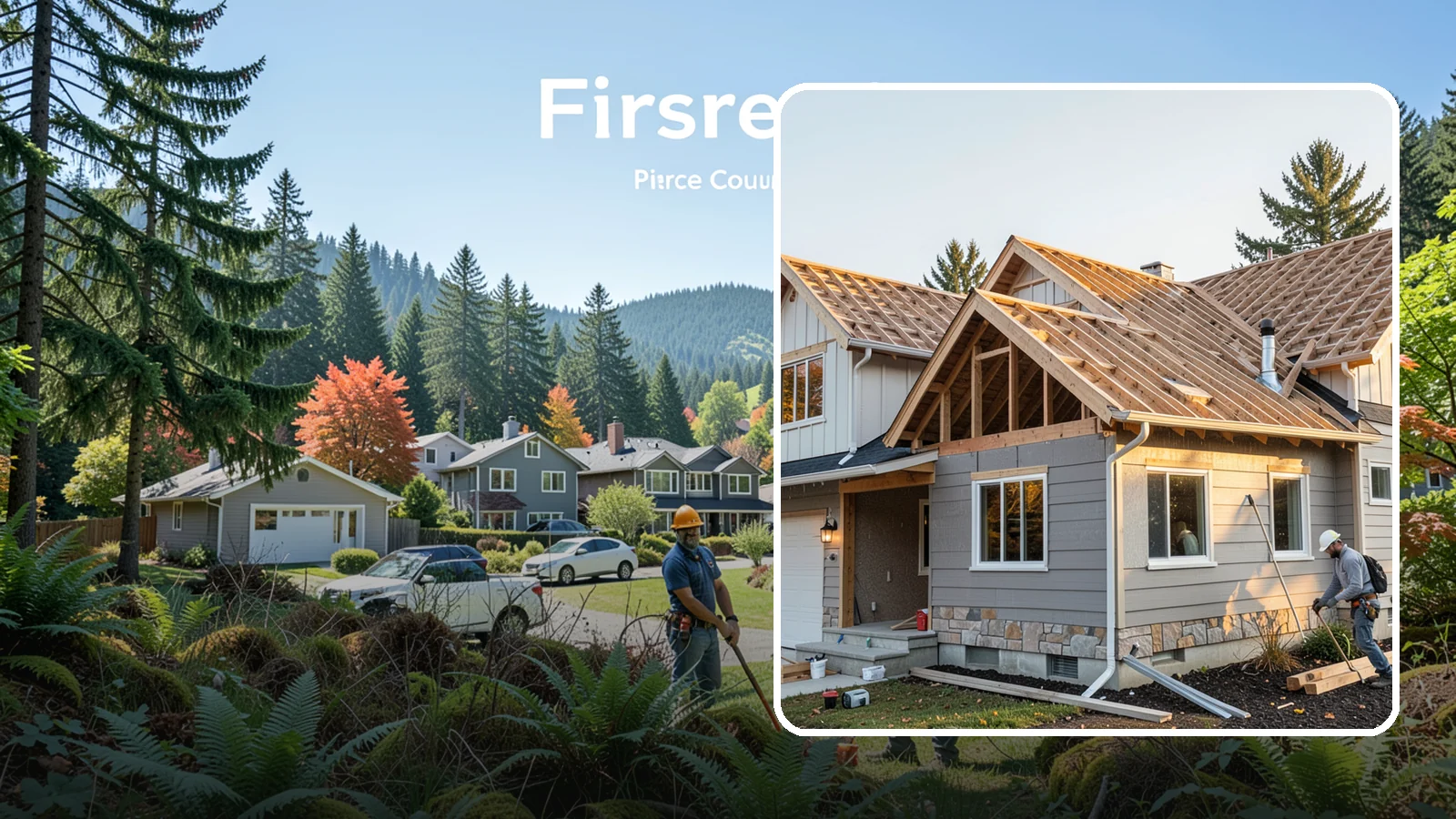 Roof Framing in Fircrest, Pierce County, WA - Structural roof framing engineered to carry Northwest rain, wind, and snow loads on new builds and additions.