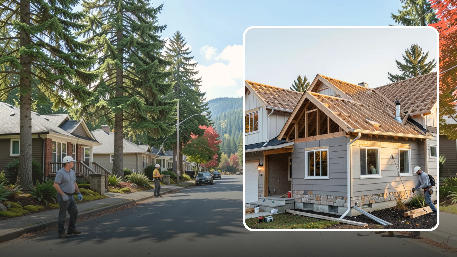 Roof Framing in Hunts Point, King County, WA - Structural roof framing engineered to carry Northwest rain, wind, and snow loads on new builds and additions.