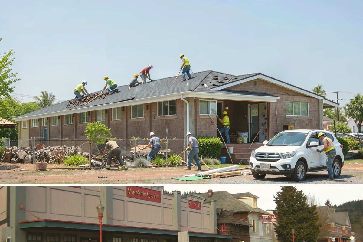 Roof Framing in Issaquah, King County, WA - Framing in drier weather keeps lumber protected and the schedule moving toward a dried-in roof.