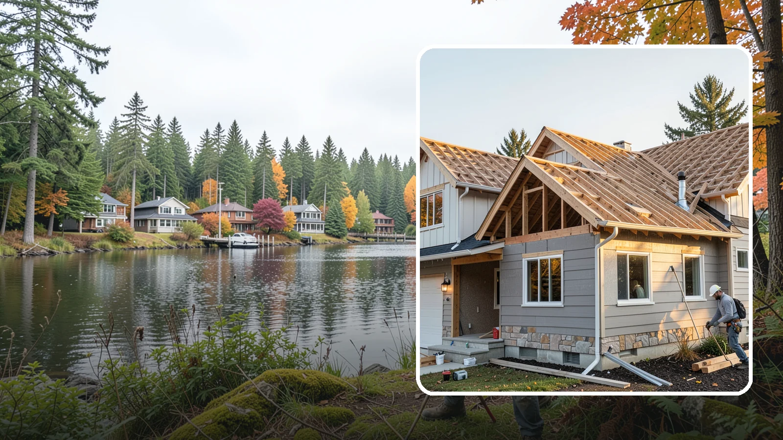 Roof Framing in La Conner, Skagit County, WA - Structural roof framing engineered to carry Northwest rain, wind, and snow loads on new builds and additions.