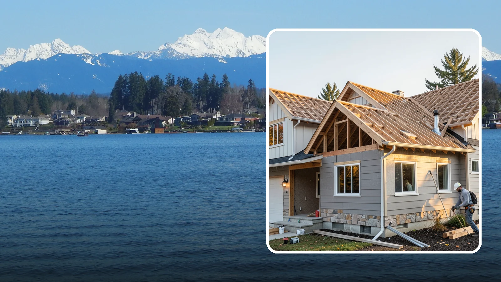 Roof Framing in Lake Stevens, Snohomish County, WA - Structural roof framing engineered to carry Northwest rain, wind, and snow loads on new builds and additions.