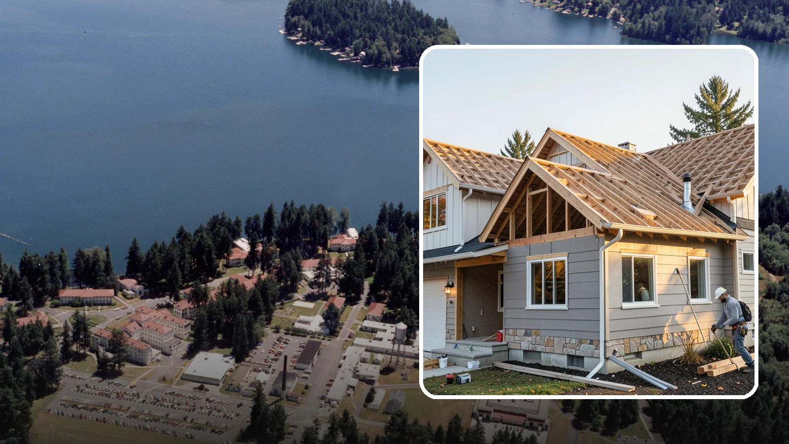 Roof Framing in Lakewood, Pierce County, WA - Structural roof framing engineered to carry Northwest rain, wind, and snow loads on new builds and additions.