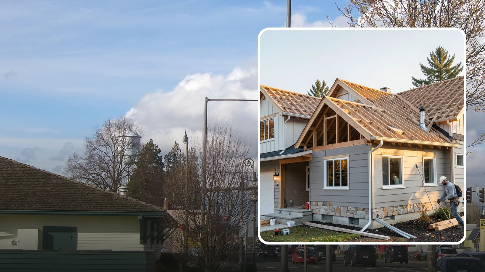 Roof Framing in Marysville, Snohomish County, WA - Structural roof framing engineered to carry Northwest rain, wind, and snow loads on new builds and additions.