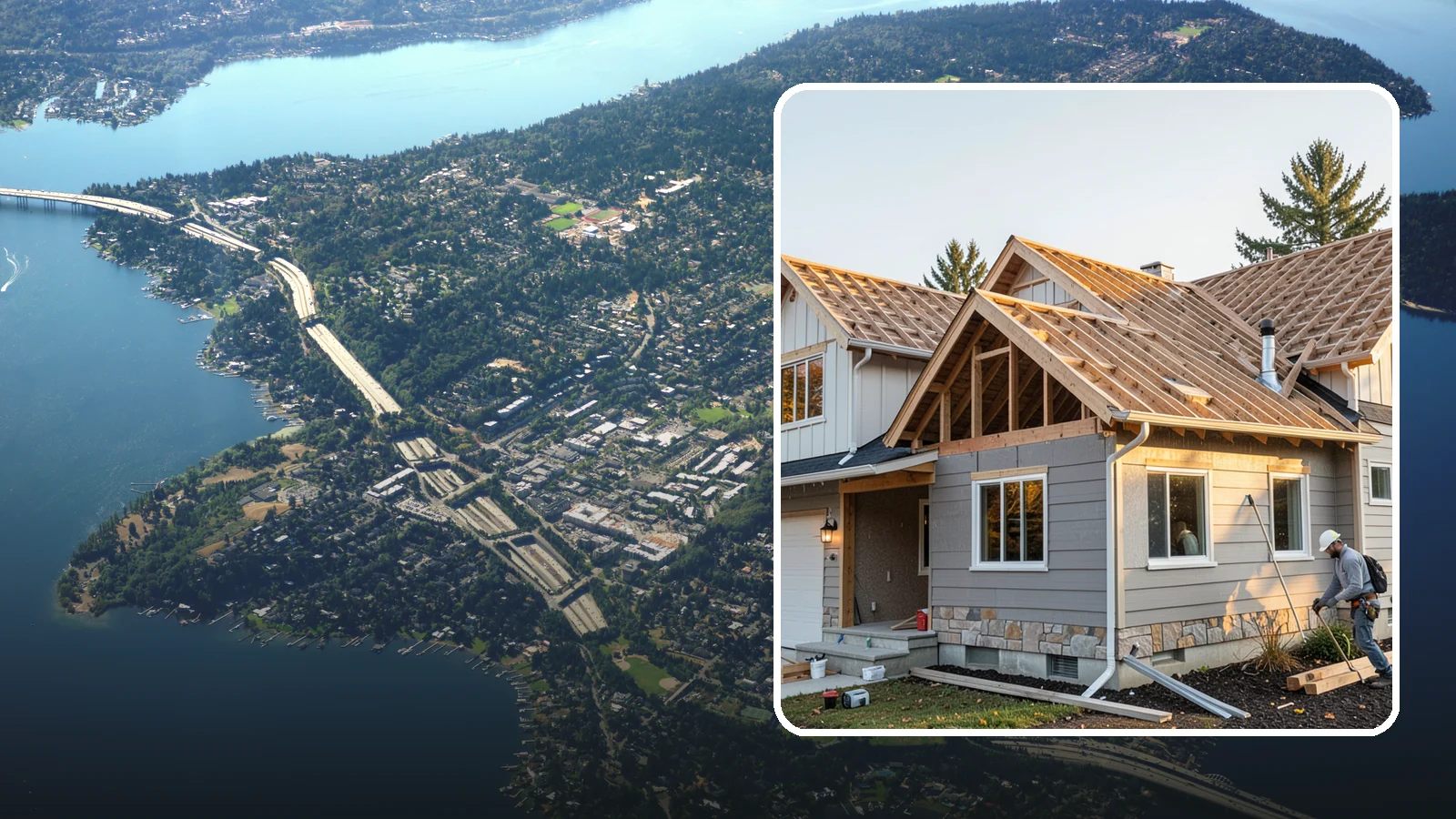 Roof Framing in Mercer Island, King County, WA - Structural roof framing engineered to carry Northwest rain, wind, and snow loads on new builds and additions.