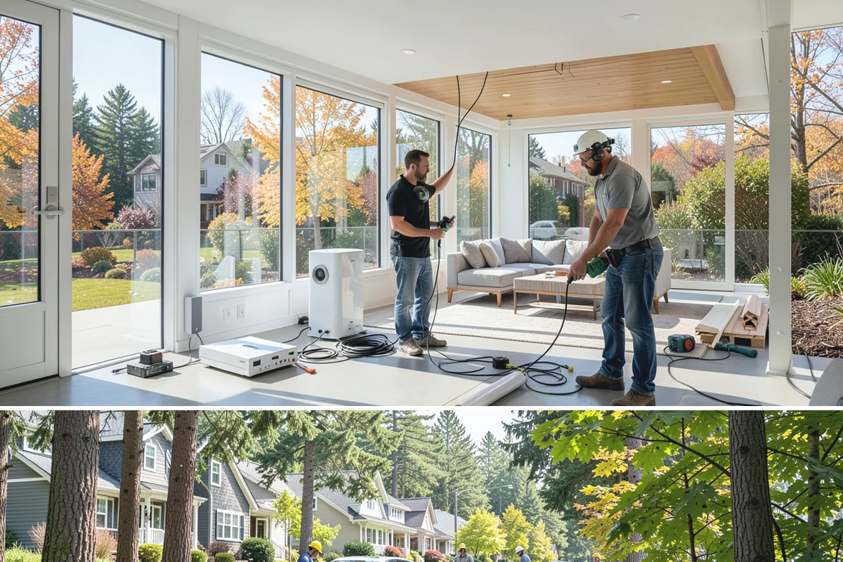 Roof Framing in Normandy Park, King County, WA - Framing in drier weather keeps lumber protected and the schedule moving toward a dried-in roof.
