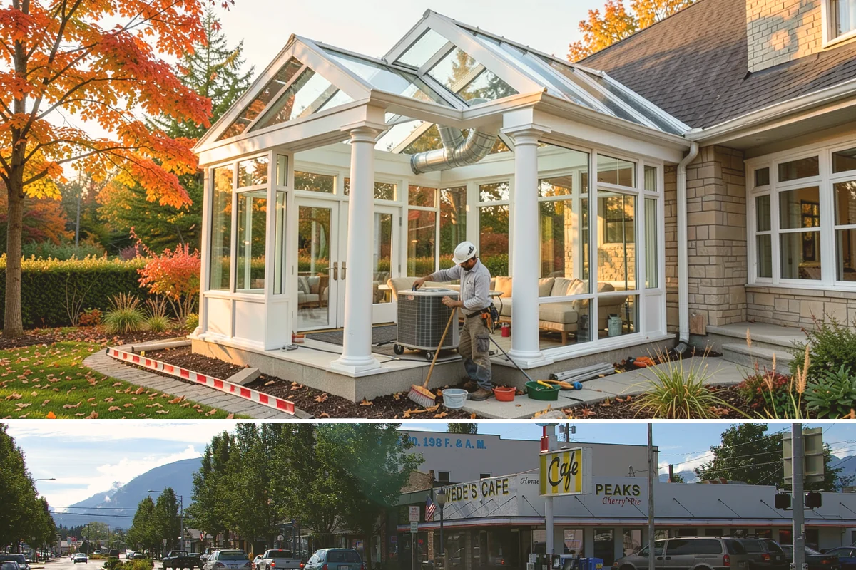 Roof Framing in North Bend, King County, WA - Framing in drier weather keeps lumber protected and the schedule moving toward a dried-in roof.