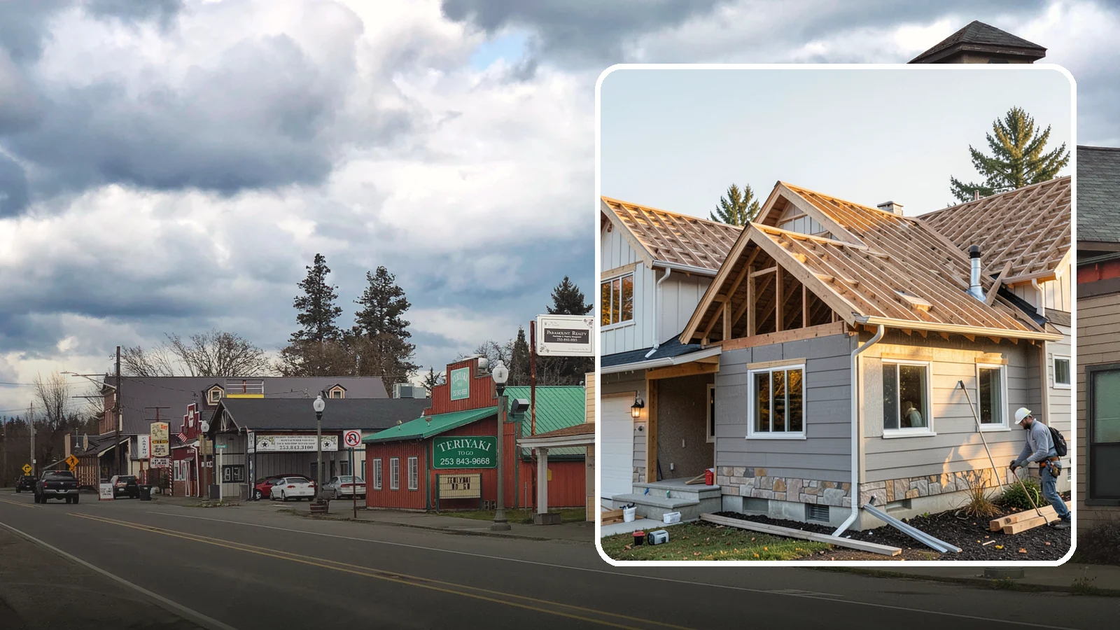 Roof Framing in Roy, Pierce County, WA - Structural roof framing engineered to carry Northwest rain, wind, and snow loads on new builds and additions.