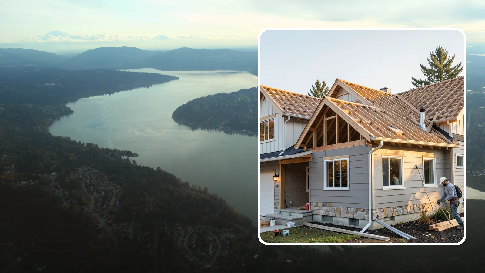 Roof Framing in Sammamish, King County, WA - Structural roof framing engineered to carry Northwest rain, wind, and snow loads on new builds and additions.