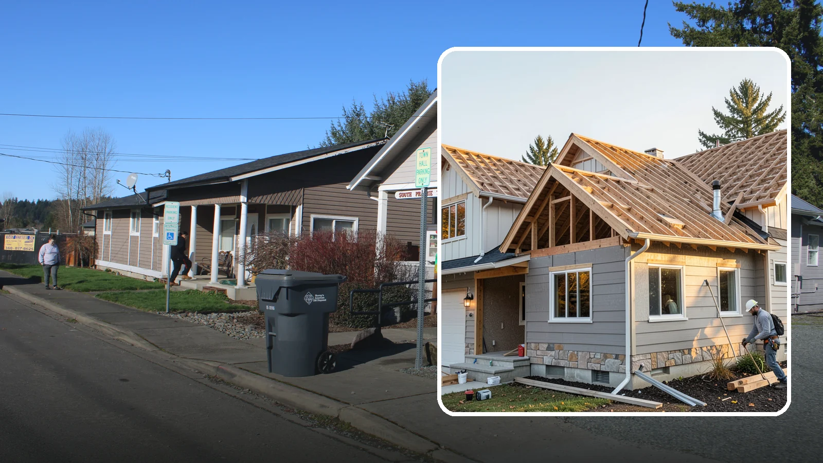 Roof Framing in South Prairie, Pierce County, WA - Structural roof framing engineered to carry Northwest rain, wind, and snow loads on new builds and additions.