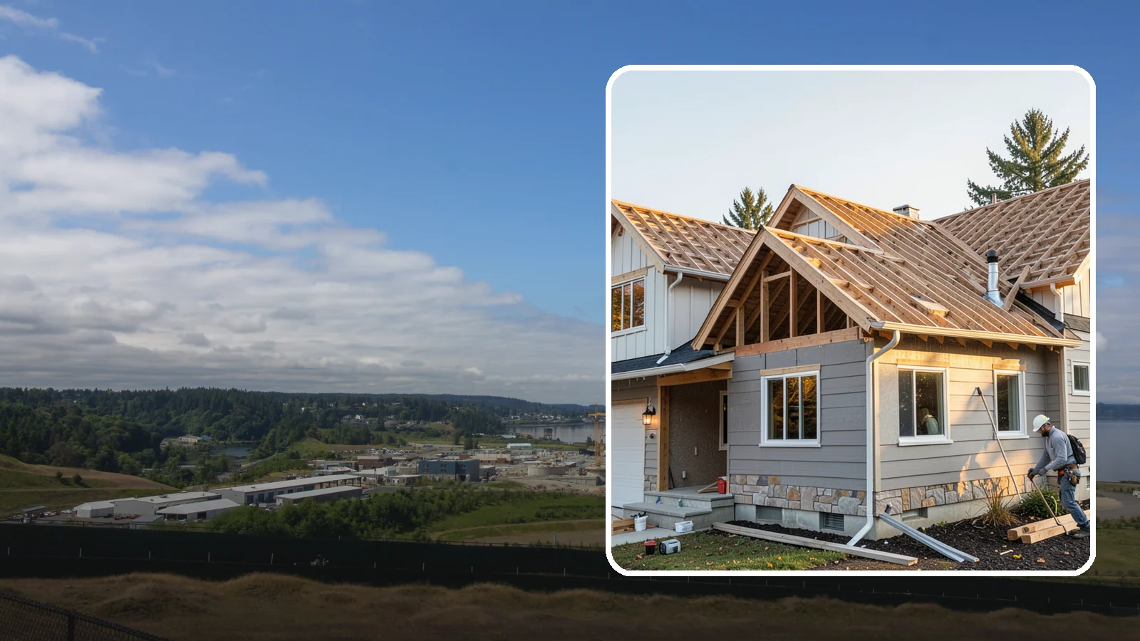 Roof Framing in University Place, Pierce County, WA - Structural roof framing engineered to carry Northwest rain, wind, and snow loads on new builds and additions.
