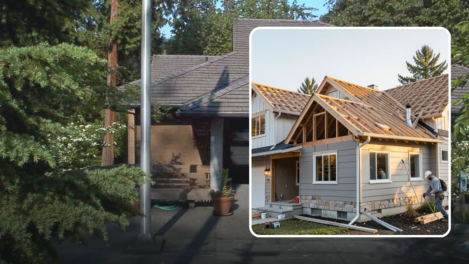 Roof Framing in Yarrow Point, King County, WA - Structural roof framing engineered to carry Northwest rain, wind, and snow loads on new builds and additions.