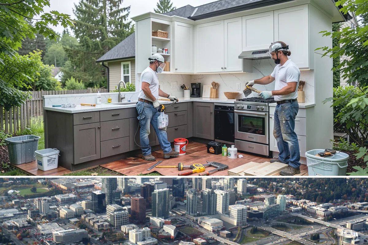 Roof Installation in Bellevue, King County, WA - Dry summer weather offers the best conditions for adhesion and a clean, uninterrupted install.