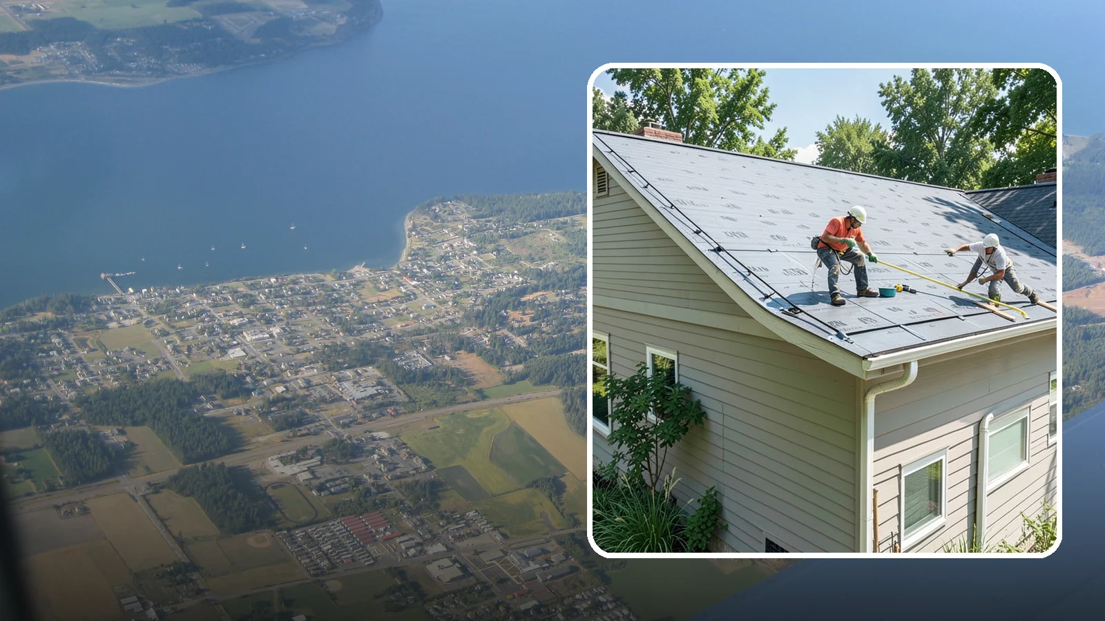 Roof Installation in Coupeville, Island County, WA - A complete new roof system installed with the underlayment, ventilation, and flashing Northwest weather demands.