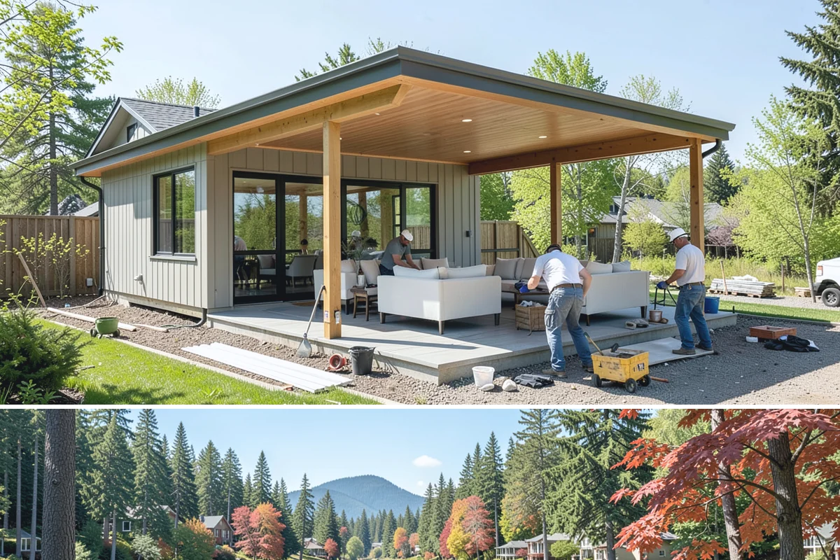 Roof Installation in Covington, King County, WA - Dry summer weather offers the best conditions for adhesion and a clean, uninterrupted install.