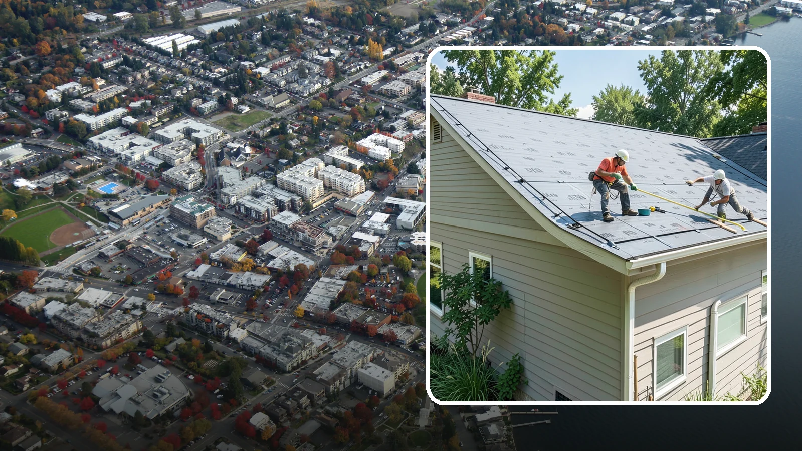 Roof Installation in Kirkland, King County, WA - A complete new roof system installed with the underlayment, ventilation, and flashing Northwest weather demands.