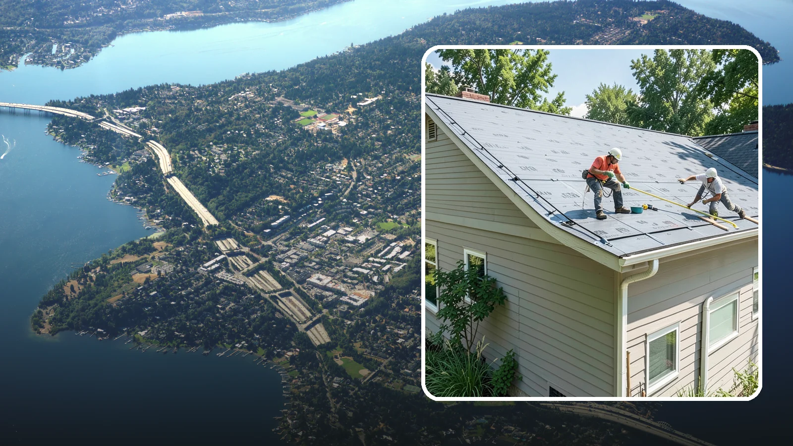 Roof Installation in Mercer Island, King County, WA - A complete new roof system installed with the underlayment, ventilation, and flashing Northwest weather demands.