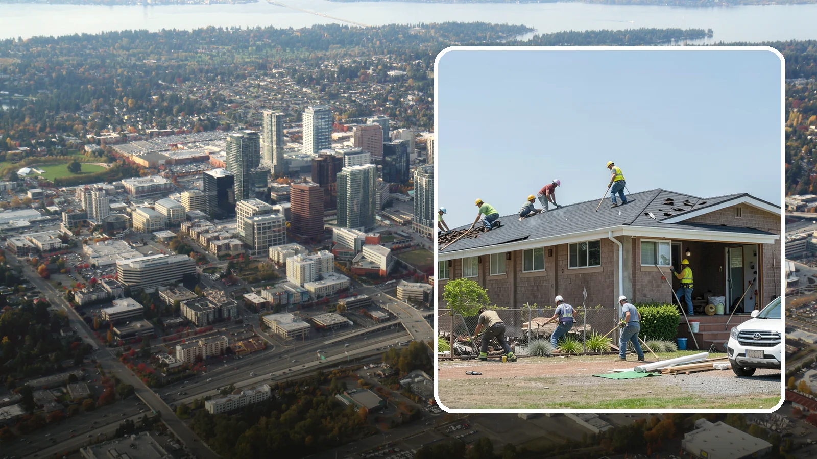 Roof Replacement in Bellevue, King County, WA - A full roof replacement that removes your worn roof and installs a durable new system built for PNW rain.