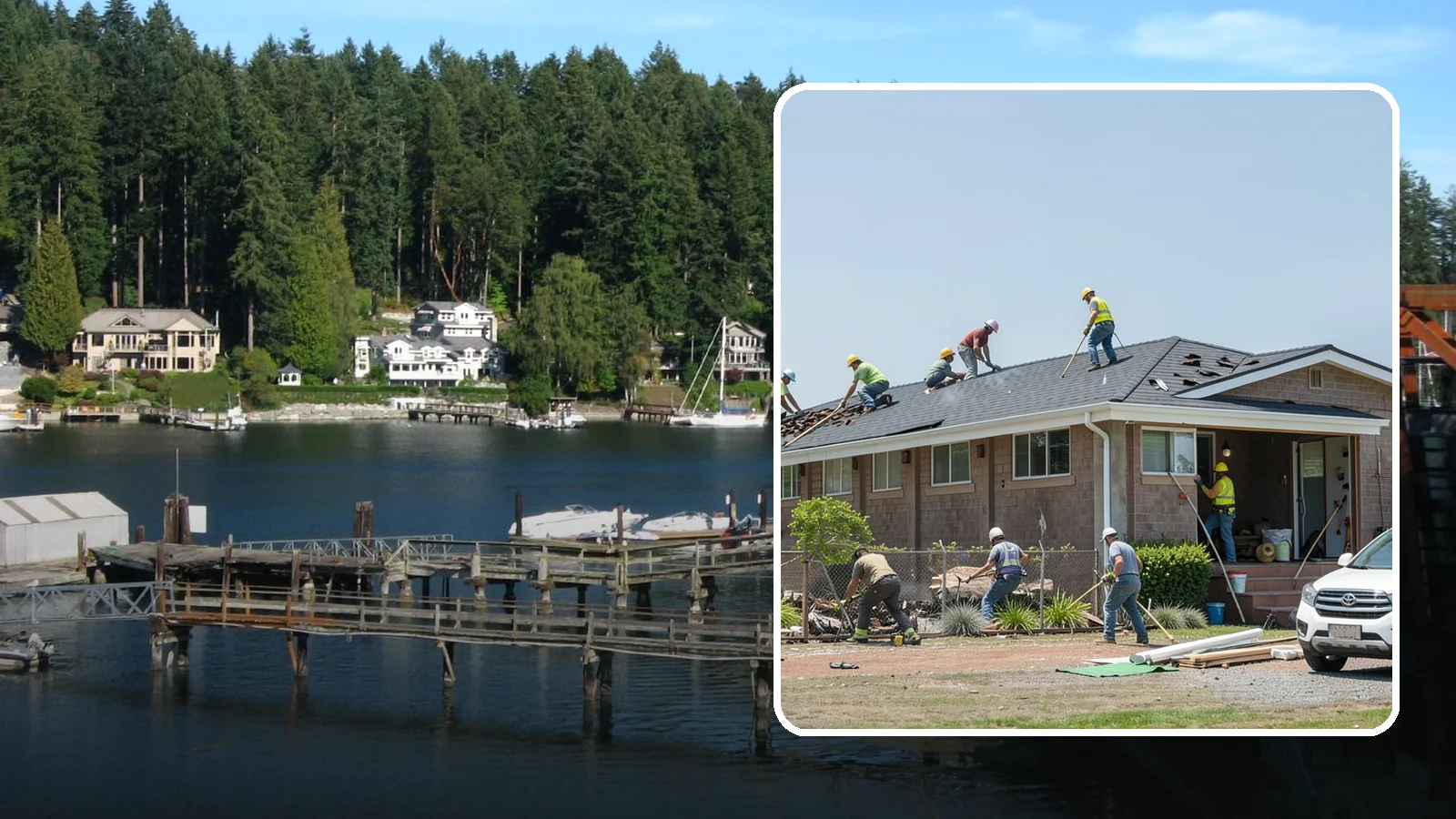 Roof Replacement in Gig Harbor, Pierce County, WA - A full roof replacement that removes your worn roof and installs a durable new system built for PNW rain.