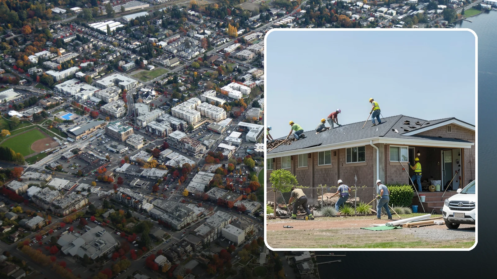Roof Replacement in Kirkland, King County, WA - A full roof replacement that removes your worn roof and installs a durable new system built for PNW rain.