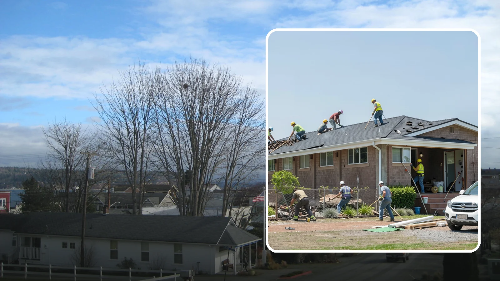 Roof Replacement in Langley, Island County, WA - A full roof replacement that removes your worn roof and installs a durable new system built for PNW rain.
