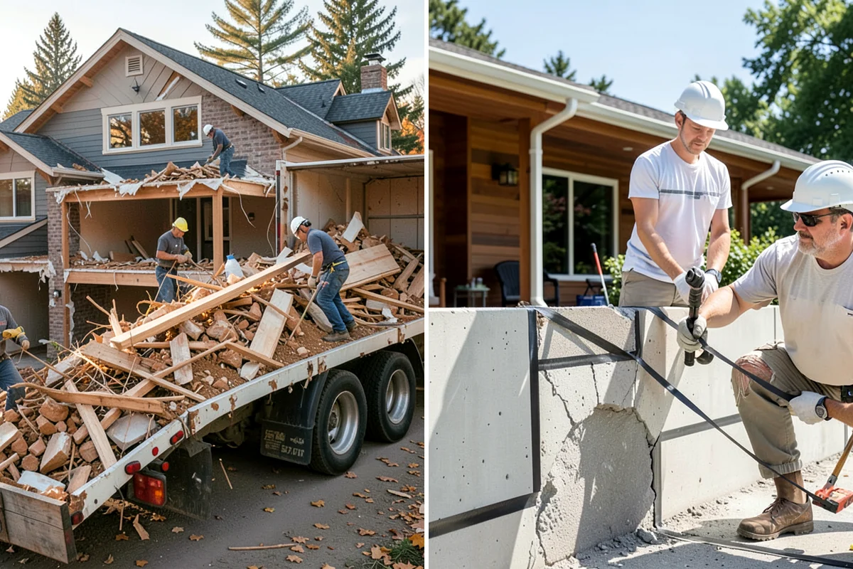 Roof Tear-Off in Kenmore, King County, WA - Protect the property and set up debris containment