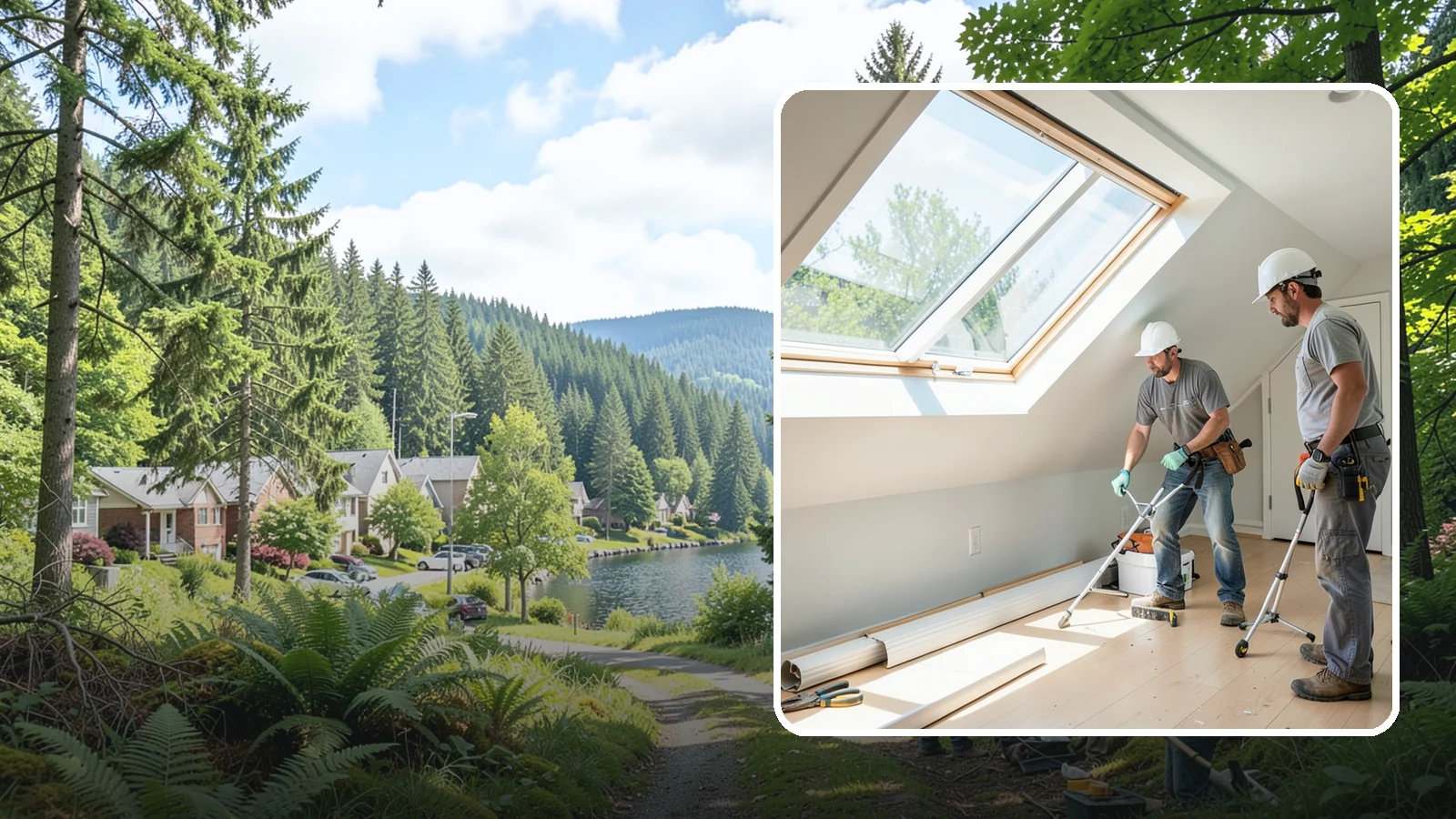 Roof Window Installation in Lake Forest Park, King County, WA - Larger roof windows that turn attics and top-floor rooms into bright, livable spaces.
