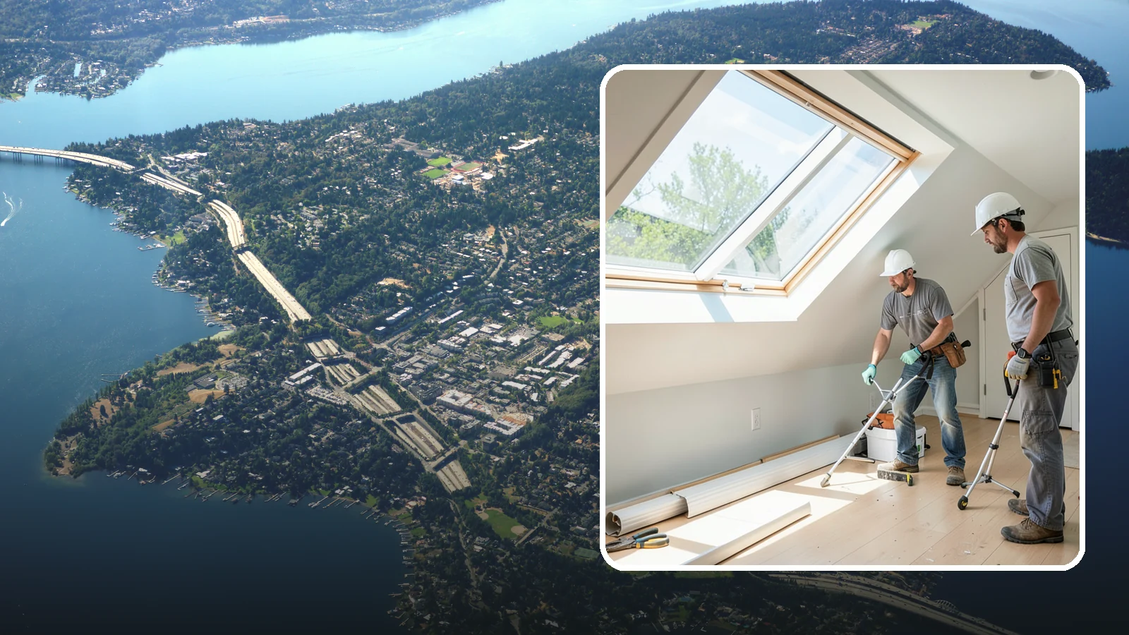 Roof Window Installation in Mercer Island, King County, WA - Larger roof windows that turn attics and top-floor rooms into bright, livable spaces.