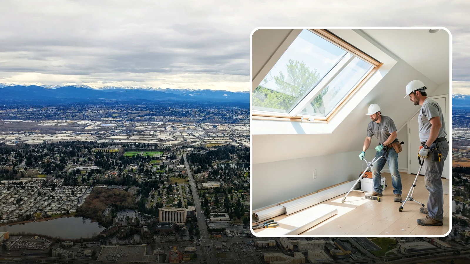 Roof Window Installation in SeaTac, King County, WA - Larger roof windows that turn attics and top-floor rooms into bright, livable spaces.