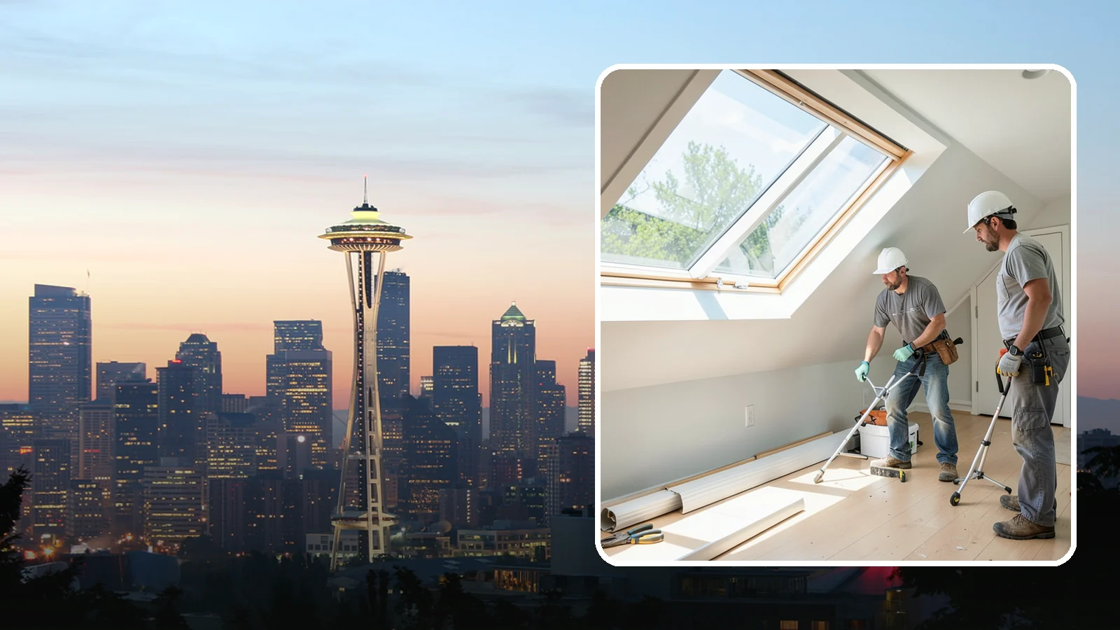 Roof Window Installation in Seattle, King County, WA - Larger roof windows that turn attics and top-floor rooms into bright, livable spaces.