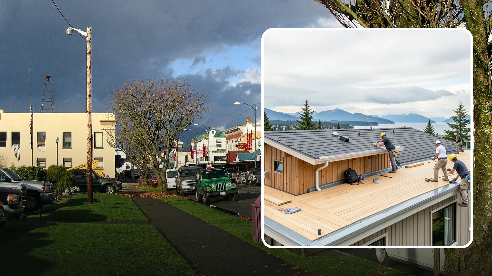 Rooftop Deck Construction in Arlington, Snohomish County, WA - Rooftop deck construction that reclaims unused roof space for panoramic Puget Sound living.