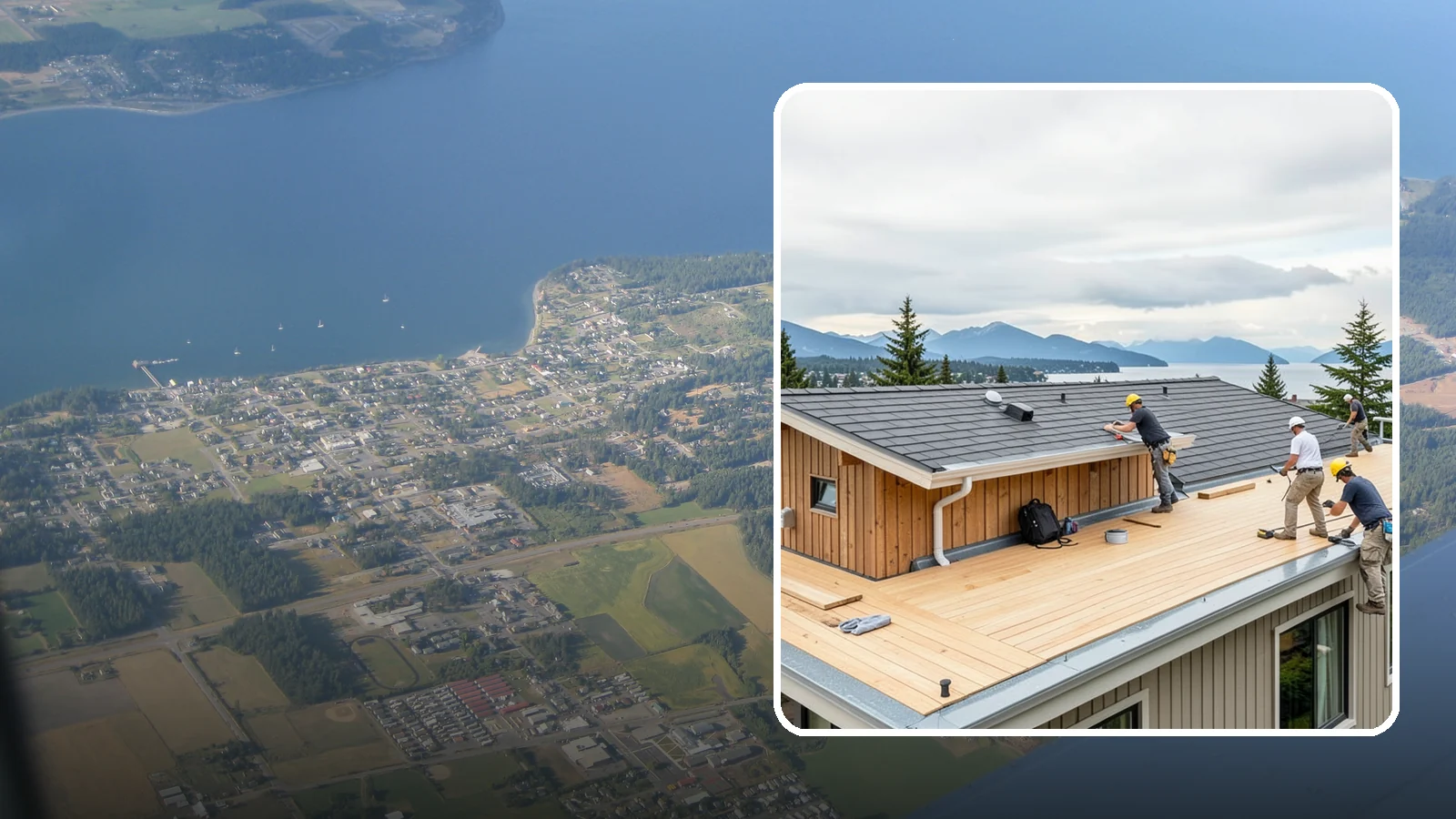Rooftop Deck Construction in Coupeville, Island County, WA - Rooftop deck construction that reclaims unused roof space for panoramic Puget Sound living.