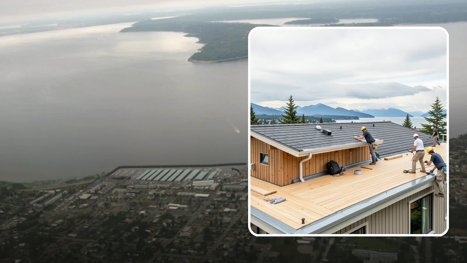 Rooftop Deck Construction in Des Moines, King County, WA - Rooftop deck construction that reclaims unused roof space for panoramic Puget Sound living.