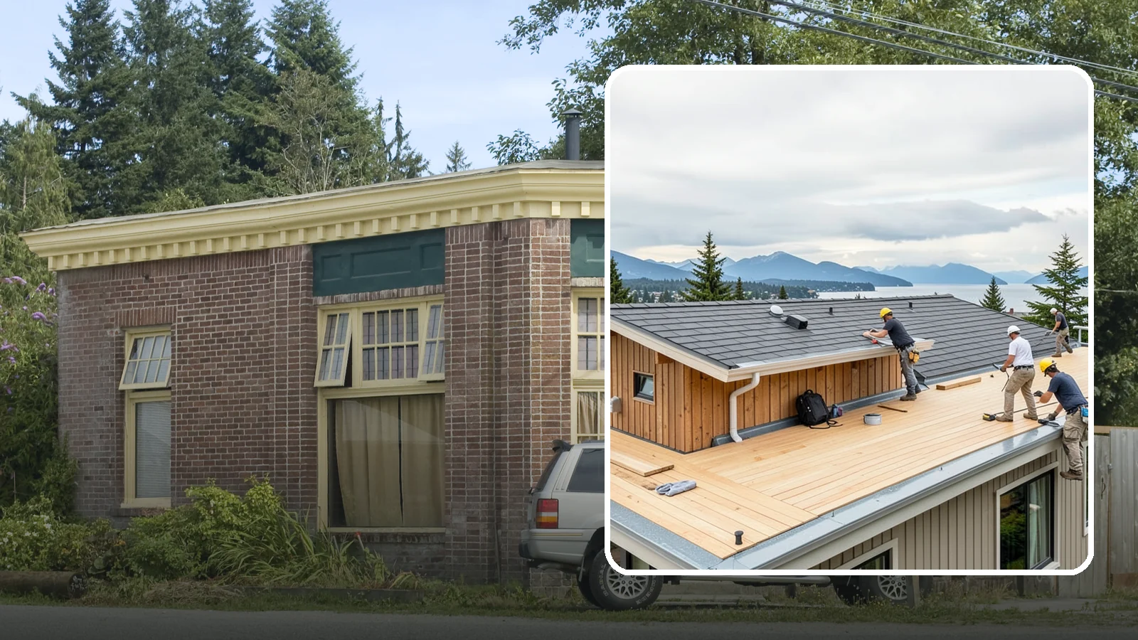 Rooftop Deck Construction in Hamilton, Skagit County, WA - Rooftop deck construction that reclaims unused roof space for panoramic Puget Sound living.