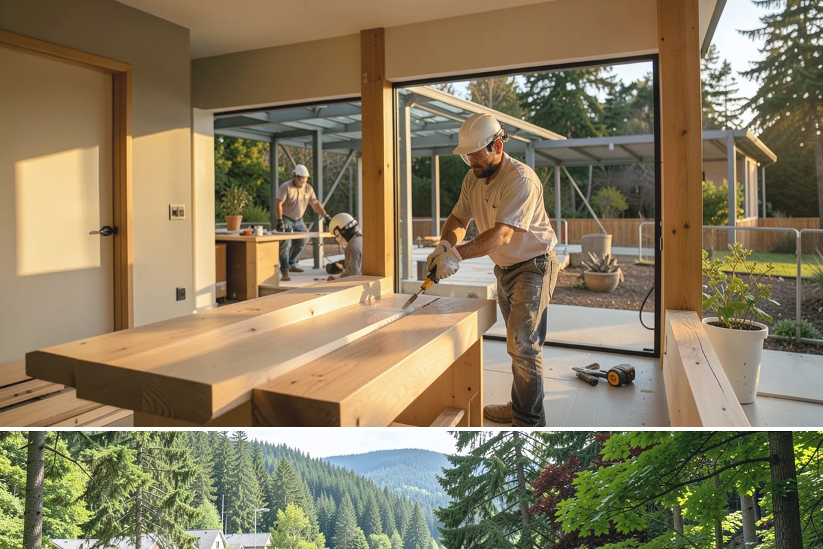 Rooftop Deck Construction in Lake Forest Park, King County, WA - Waterproofing and membrane work require the extended dry spells of summer to install and cure correctly.