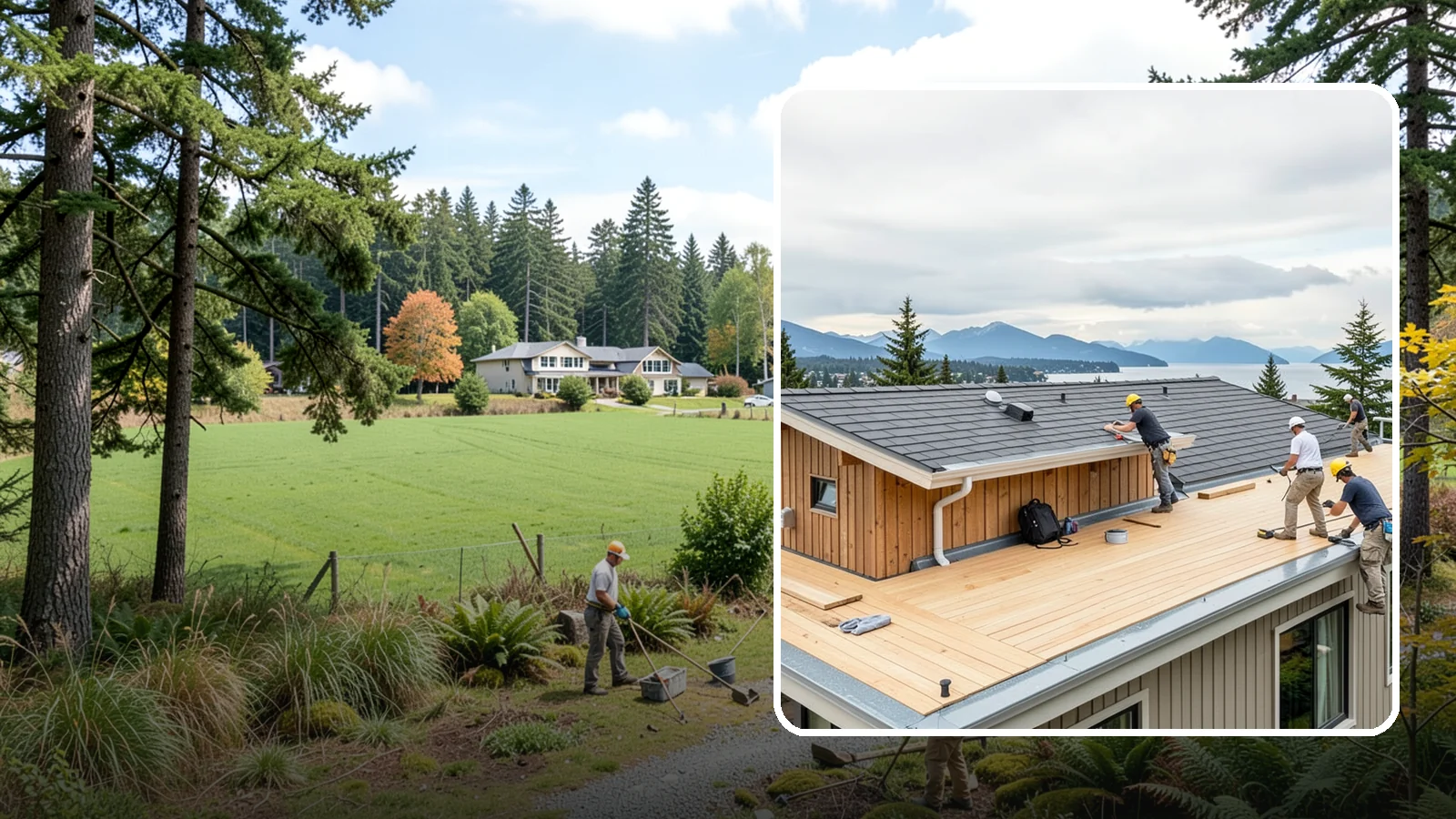 Rooftop Deck Construction in Lyman, Skagit County, WA - Rooftop deck construction that reclaims unused roof space for panoramic Puget Sound living.