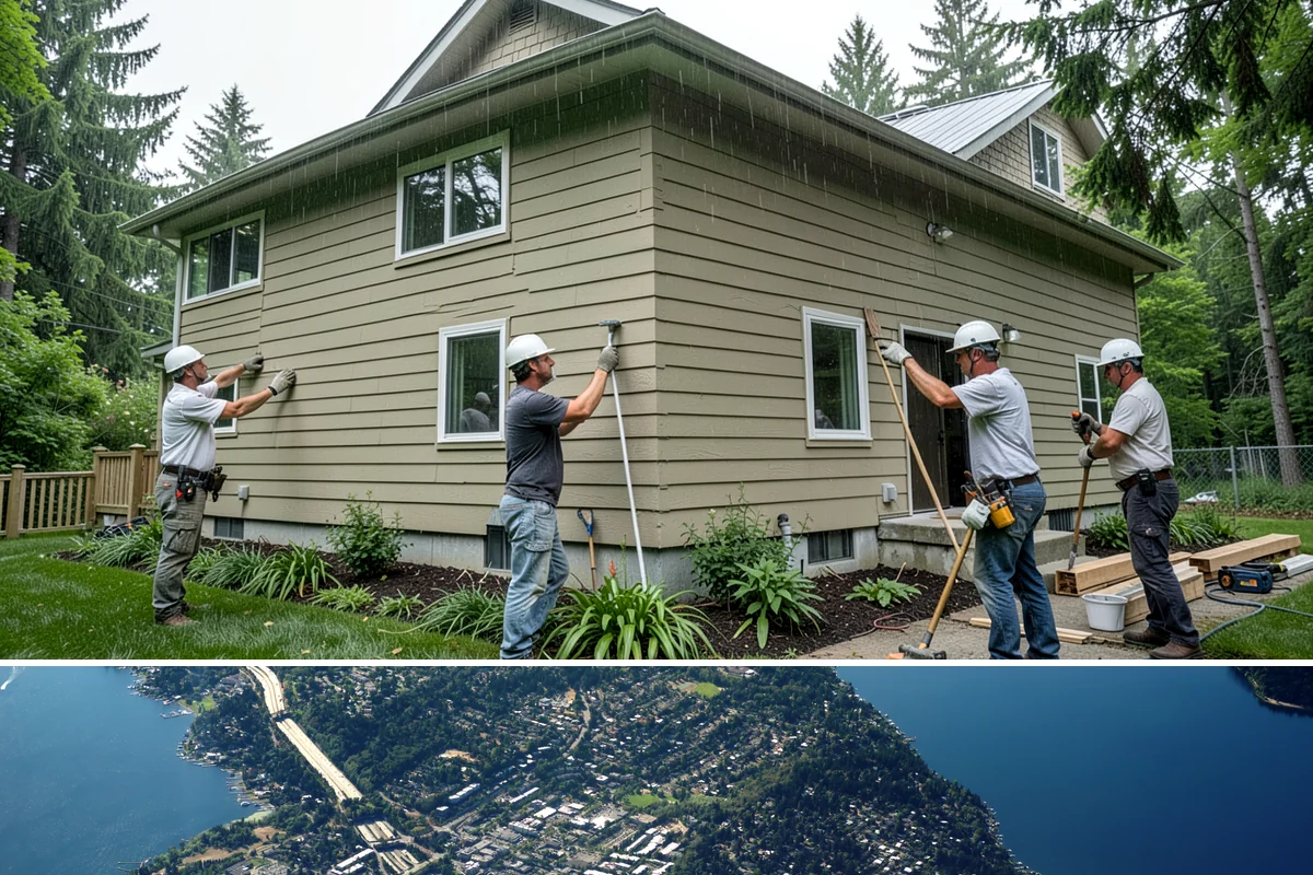 Rooftop Deck Construction in Mercer Island, King County, WA - Waterproofing and membrane work require the extended dry spells of summer to install and cure correctly.