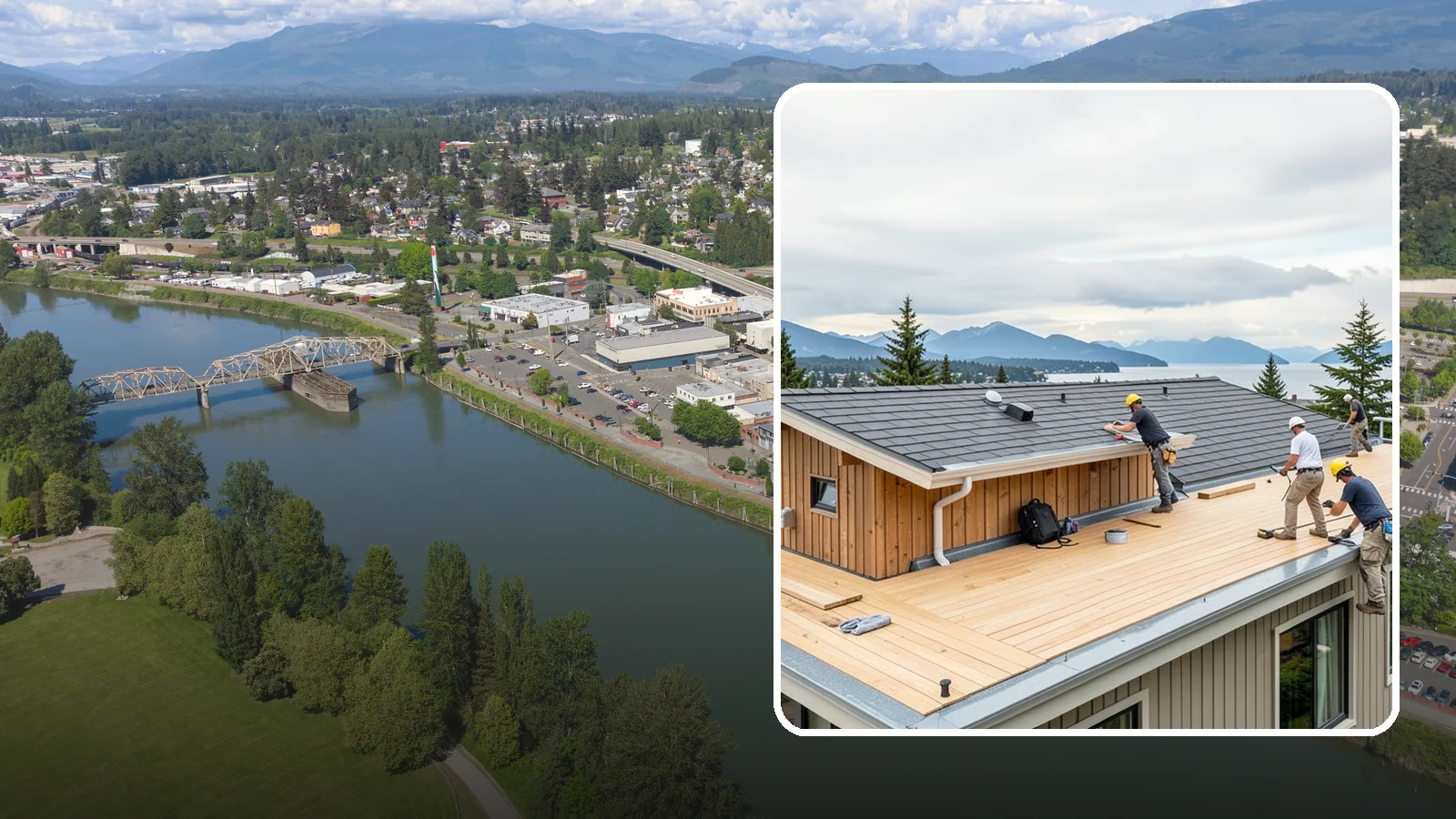 Rooftop Deck Construction in Mount Vernon, Skagit County, WA - Rooftop deck construction that reclaims unused roof space for panoramic Puget Sound living.