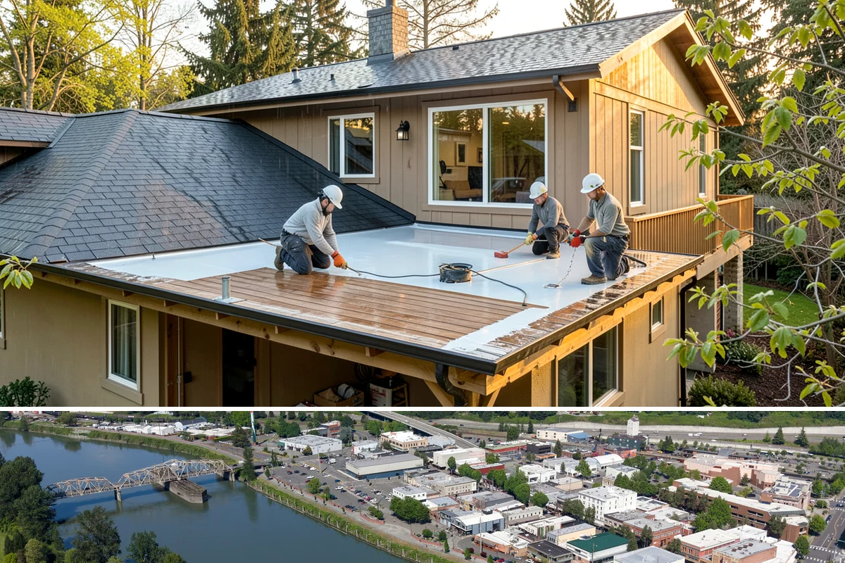 Rooftop Deck Construction in Mount Vernon, Skagit County, WA - Waterproofing and membrane work require the extended dry spells of summer to install and cure correctly.