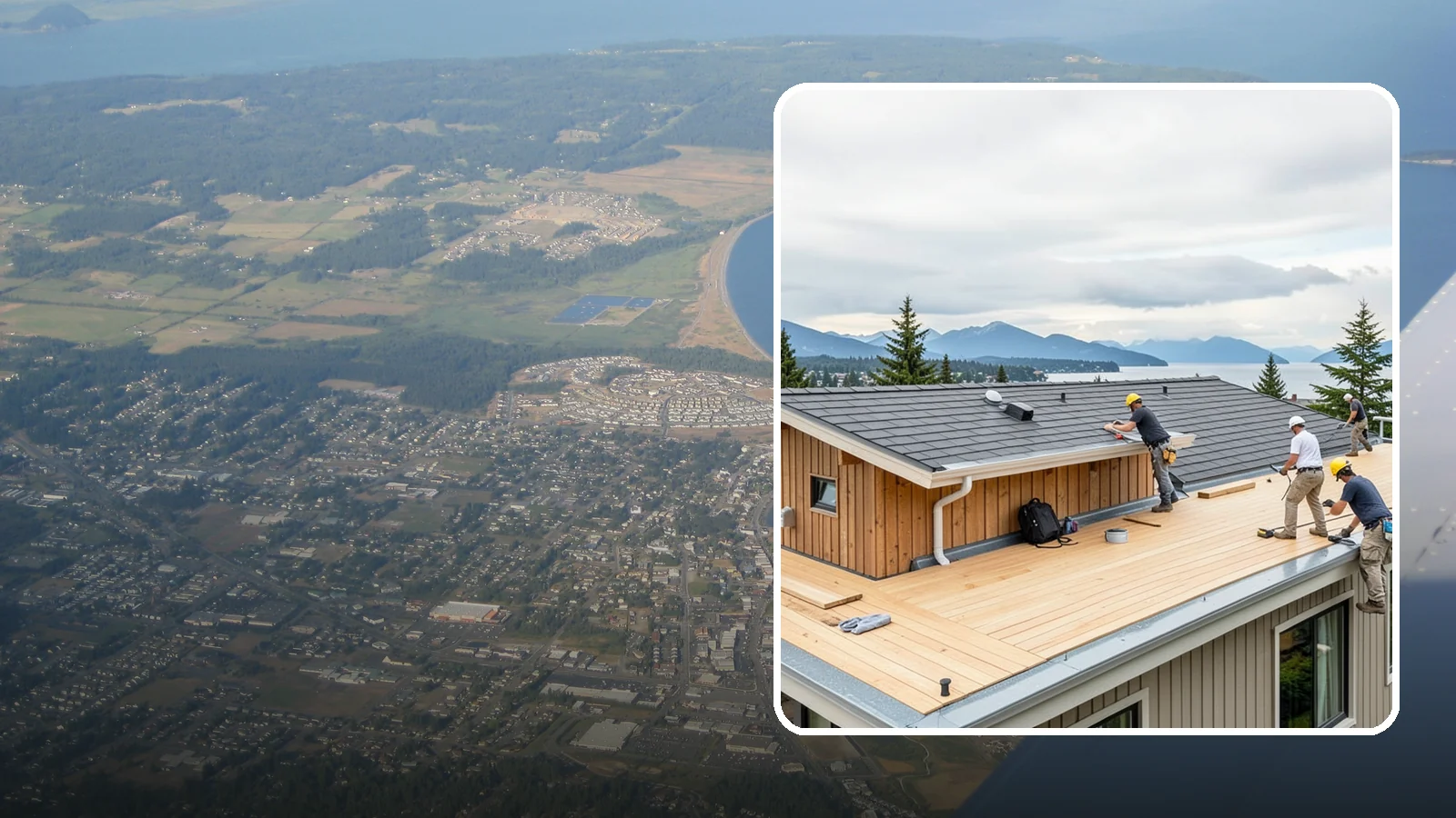 Rooftop Deck Construction in Oak Harbor, Island County, WA - Rooftop deck construction that reclaims unused roof space for panoramic Puget Sound living.